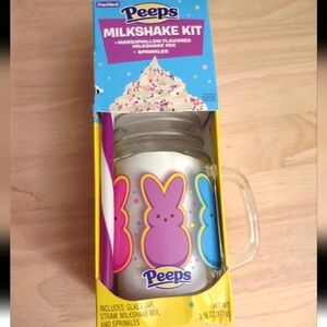 Peeps Marshmallow Bunny Pastel Colorful Mason Jar Glass Mug Kawaii Y2K